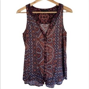 Host Pick!🍊Sanctuary Patchwork Craft Sleeveless Boho Blouse